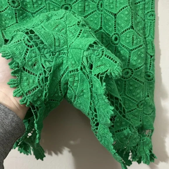 Esley Kelly Green‎ Lace Shorts - Size Large 100% Cotton - Picture 2 of 6